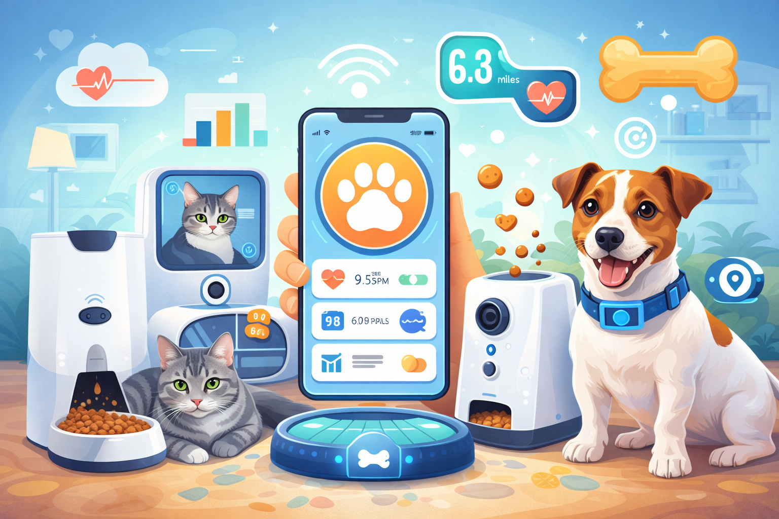 Smart pet care in a tech-savvy home